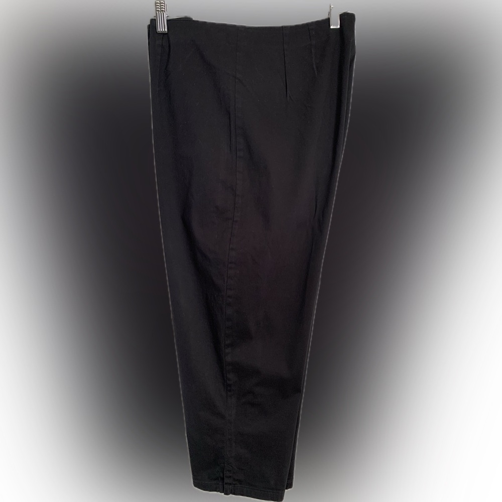 Ann Taylor relaxed stretch casual khaki black capri pants cotton/spandex size 14